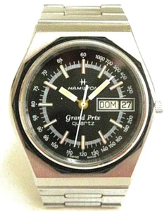 RARE HAMILTON GRAND PRIX LTD EDIT VTGE 70¨s SWISS WATCH, MEN´S, D-D, ST-ST, QRTZ - Imagen 1 de 12