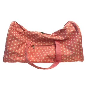 Borsa da viaggio Weekender rosa bianca a pois tracolla staccabile tasche 21”L - Foto 1 di 7