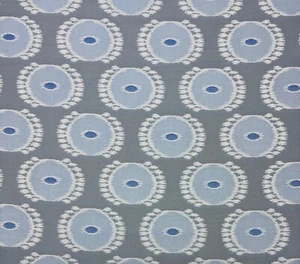SUNBRELLA IKAT EYES BLUE GRAY OUTDOOR INDOOR JACQUARD FABRIC 8 YARDS 54"W - Picture 1 of 7