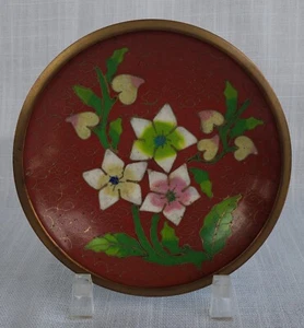 Vintage chinesische Cloisonné 3 3/4" Schmuck Schale Kupfer asiatisch - Bild 1 von 9