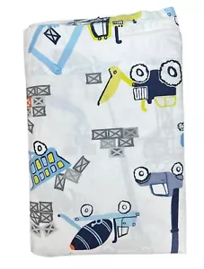 Pottery Barn Kids twin flat sheet, construction vehicles, cranes excavators - Picture 1 of 8