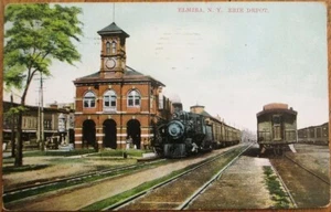 Elmira, NY 1908 Postkarte: Erie Rairoad Station / Depot - New York - Bild 1 von 1