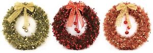 Large Christmas Tinsel Wreath Door Wall Hanging 40cm Window Xmas Decoration   