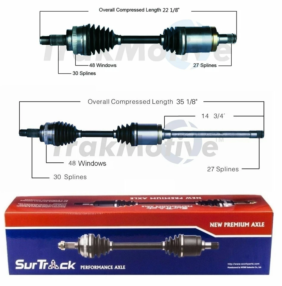 Juego de 2 ejes delanteros SurTrack CV para BMW E90 E92 325xi 328xi 335xi Foto 1 de 1