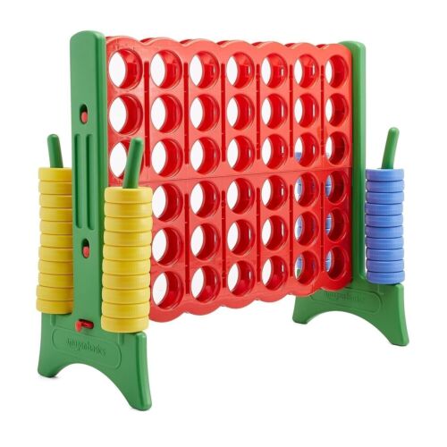 Amazon Basics Giant Connect 4 Jumbo Game Set 4-to-Score 42 Rings With Carry Bag