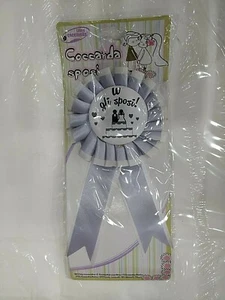 COCCARDA VIVA GLI SPOSI CON SPILLA, JUST MARRIED, PREMIO GADGETS - Foto 1 di 1