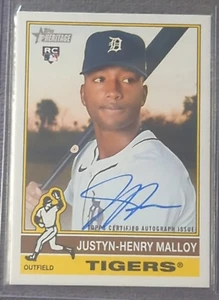 2025 Topps Heritage Justyn-Henry Malloy On Card Auto #JMAL (RC) Tigers MLB - Picture 1 of 2