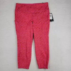 NEW Torrid Active 2X 18W/20W High Rise Crop Leggings Leopard Print Pink - Picture 1 of 13