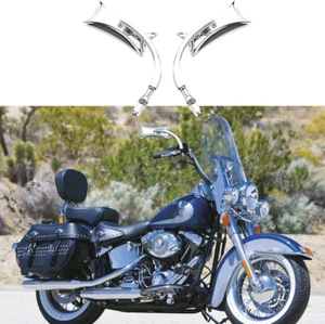 Rear View Mirrors Chrome For Harley Davidson Sportster XL 1200 883 FLSTC FLSTF - Picture 1 of 12