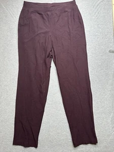 EILEEN FISHER stretch washable crepe knit ankle pants elastic Burgundy Size XS - Picture 1 of 6