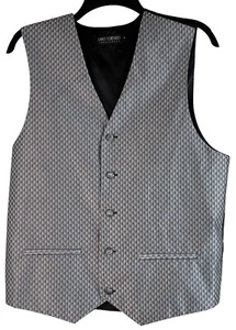 Umo Lorenzo Formal Wear Vest Silver Gray Black Size Small New without Tags - Picture 1 of 7