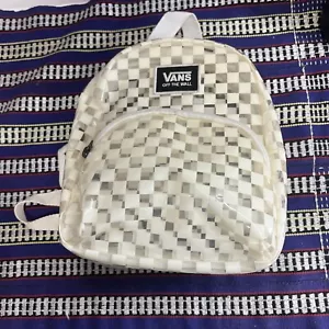 Vans “Off The Wall” Plastic Transparent Clear Checkered Backpack Mini Ivory - Picture 1 of 14