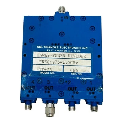 Divisor de potencia de 4 vías KDI TRIANGLE YF-25 .75-1.5GHz  Foto 1 de 4