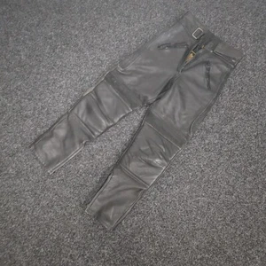 Men's JT's Real Leather Black Leather Motor Cycling Trousers- 27" Leg, 26" Waist - Picture 1 of 13