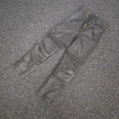 Мужские мотоциклетные брюки JT из натуральной кожи черная кожа - 27 дюймов штанина, 26 дюймов талия - Изображение 1 из 4