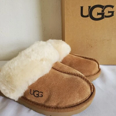 NUEVAS ZAPATILLAS SIN CORDONES NIÑOS NIÑAS TALLA 10 CASTAÑO UGG COZY II GAMUZA 1019065K Foto 1 de 4