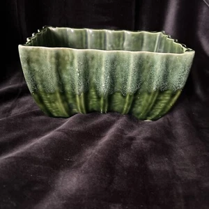 Vintage Cookson Pottery CP3807 USA Rectangular Green Ceramic Planter - Picture 1 of 12