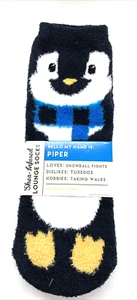 NEW Bath & Body Works PIPER PENGUIN Shea Infused Lounge Socks Non-skid Bottom - Picture 1 of 4