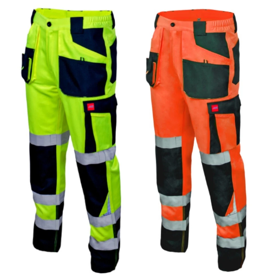 Work Trousers Waistband Trousers Workwear Men's Trousers Yellow Orange Neon Size 44-64 - Image 1 of 1