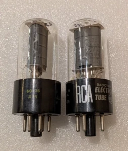 6V6GT RCA NOS Test Matched Pair Tubes Clear Glass Gray Plate DualBottom D Getter - Picture 1 of 11