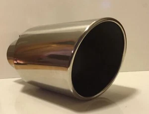 DODGE 4" ENTRADA X 7" SALIDA X 15" LARGO PULIDO ACERO INOXIDABLE PUNTA DE ESCAPE ATORNILLADA - Imagen 1 de 2