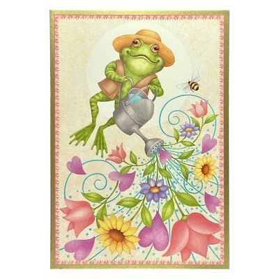 Cute MOTHER'S DAY Card, Garden Frog Original by Stephanie Stouffer — Caspari +✉ - Image 1 of 4