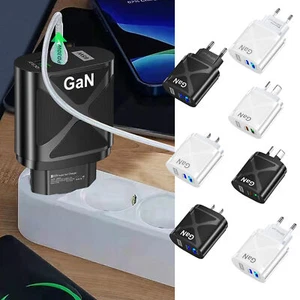 65W GaN 2-Port USB-C PD 33W +QC 3.0 Fast Charger Wall Charger Block Adapter - Photo 1 sur 20