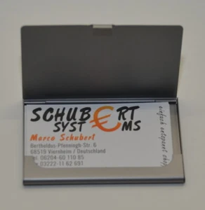 Visitenkartenetui aus Metall in silber matt für bis zu 10 Visitenkarten - Bild 1 von 3