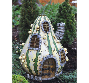 Miniature Striped Gourd House Door opens Fairy Garden Faerie Gnome GO 16432