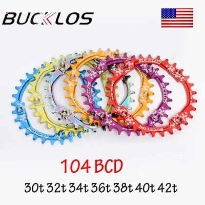 Juego de bielas de bicicleta de montaña BUCKLOS 104BCD 30-42T plato estrecho ancho manivela de 170 mm Foto 1 de 4