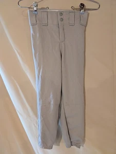 AUGUSTA SPORTSWEAR Youth M Baseball Pants Gray Elastic Cuff Stained & Worn - Picture 1 of 5