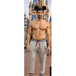 Disney Mickey Mouse Lounge Hose XXL gestreift Bund Herren grau Freizeit bequem - Bild 1 von 6