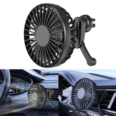 360 Degree Rotating USB Fan for Car Cool Air Distribution without Blocking View - Image 1 of 4