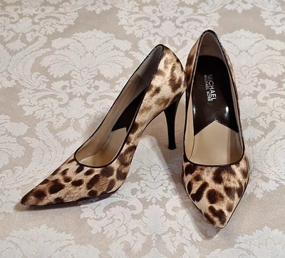 MICHAEL KORS Sz. 7 Brown Leopard Pointed Toe Classic Stiletto Heels Pumps - Image 1 of 4