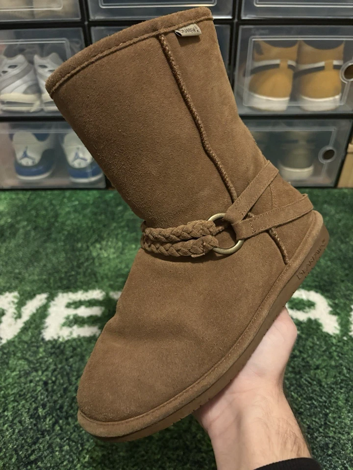 Bearpaw Адель коричневый замшевый зимний комфорт ботинки| женский размер 10| * бывшие в употреблении * без коробки - Изображение 1 из 4