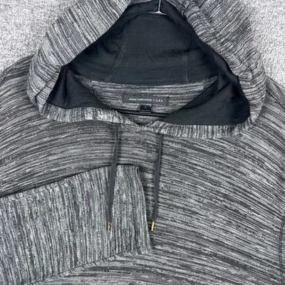 Sudadera con Capucha John Varvatos Para Hombre Grande Carbón Rayada Elastizada Ligera Pullover Foto 1 de 4