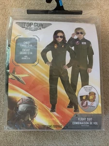 Amscan Top Gun Maverick Flight Costume Halloween Olive Green Kids Large 12-14 - Picture 1 of 9