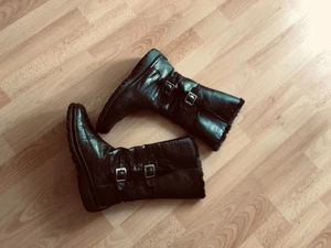 Gabor Jollys Stiefel Gr. 41 Echtleder flach fellgefüttert schwarz bequem GUT! - Bild 1 von 5