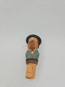 Antiguo tapón mecánico de botella de madera tallada en la Selva Negra - Imagen 1 de 7
