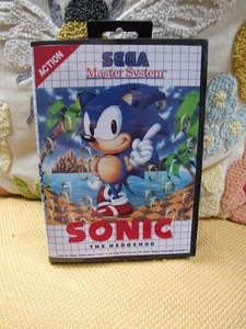 E34-9/21/9/25 SEGA MASTER SYSTEM - GENUINE CARTRIDGE - SONIC THE HEDGEHOG - Picture 1 of 5