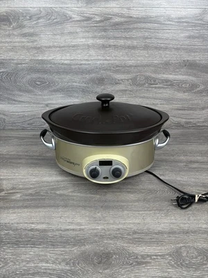 Olla de cocción lenta Crock Pot Versaware Pro modelo SCVI600B SC37 beige 6 cuartos de galón Foto 1 de 4