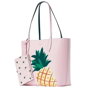 Kate Spade New York Reversible Pineapple Tote Bag, Light Pink/Green, Large Tote - Bild 1 von 11