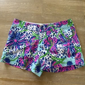 Lilly Pulitzer 5" Callahan Knit Shorts Navy Pink In The Garden Stretch 4 - Picture 1 of 9
