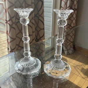 Fifth Avenue Crystal 8 1/2" Set of Taper Candle Sticks Austria 24% Lead Crystal - Picture 1 of 24