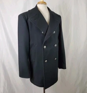 VTG US Navy Issue Enlisted Wool Overcoat Peacoat Men’s 42R Eagle Silver Buttons - Picture 1 of 10