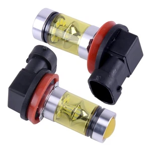 2Pcs H11 100W 4300K Yellow Light LED Car Fog Light Driving Projector DRL Bulb - Picture 1 of 4
