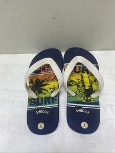 (AM32). Wilcor Flip Flops JUNIOR Surf Print KINDER Größe 2 - Bild 1 von 4