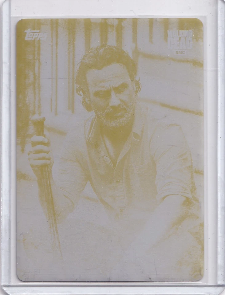 Topps  2017 Walking Dead Season 7  Metal Printing Plate 1-1 Yellow C-2 Rick - Image 1 of 1