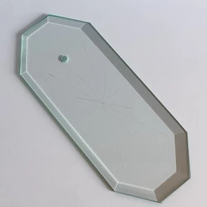 1 Chandelier Beveled Glass Octagon Replacement Panel Starburst MCM 8.5x3.5" VTG - Picture 1 of 5