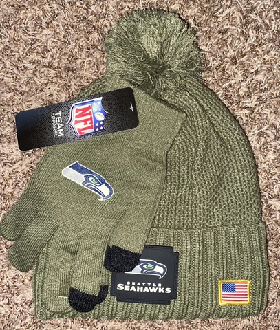 NWT NFL Team Apparel “Seattle Seahawks” Football Beanie Hat & Gloves, $50 Cover